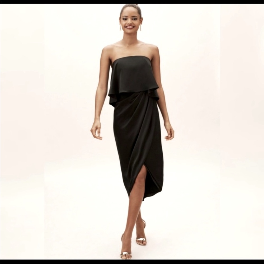 BHLDN Kelli Tulip Black Strapless Dress - Size 2